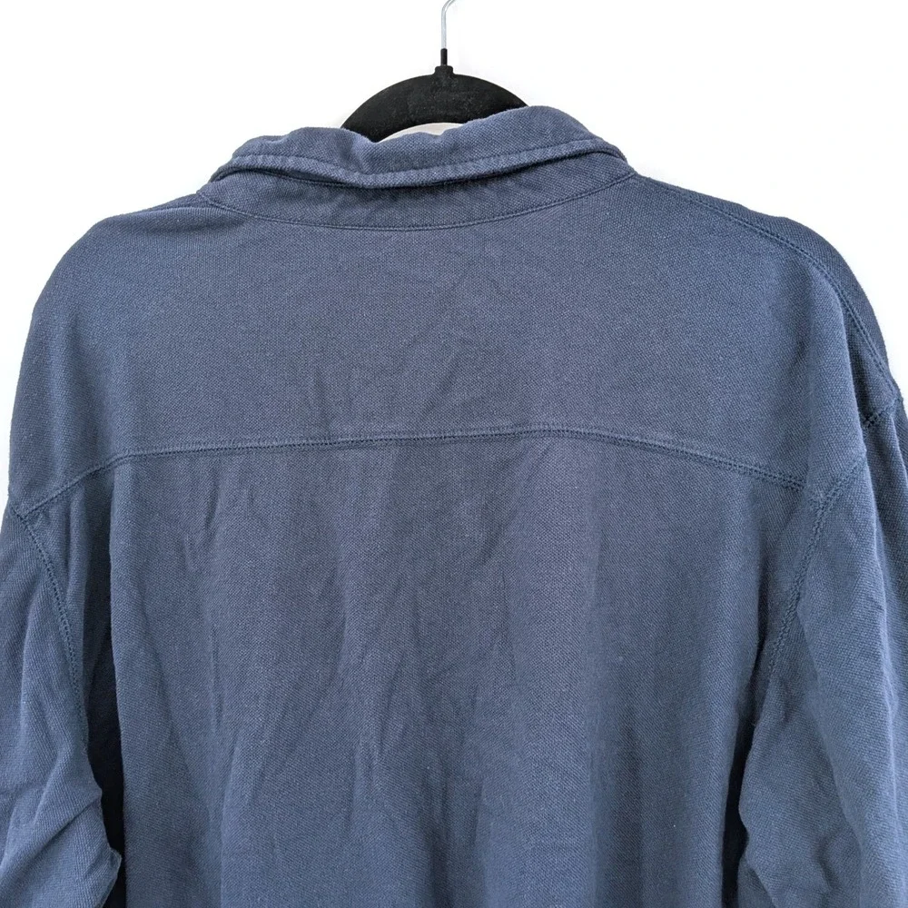 Y2K Old Navy Long Sleeve Polo Shirt XXL Navy Blue Cotton‎ Casual 2000s